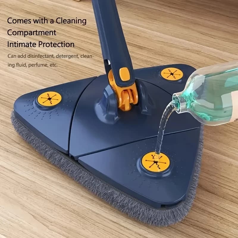 360 Rotating Floor Mop with Long Handle - Wet & Dry Use