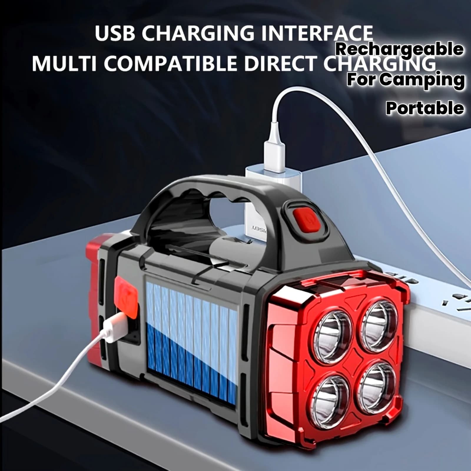 Solar USB Rechargeable LED Lantern & Flashlight Power Bank